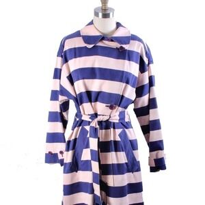 Marimekko "Kumu" Striped Trench Coat 38 M/L